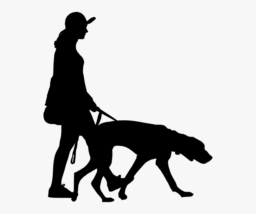 Police-dog - Walking People Silhouette Png, Transparent Png