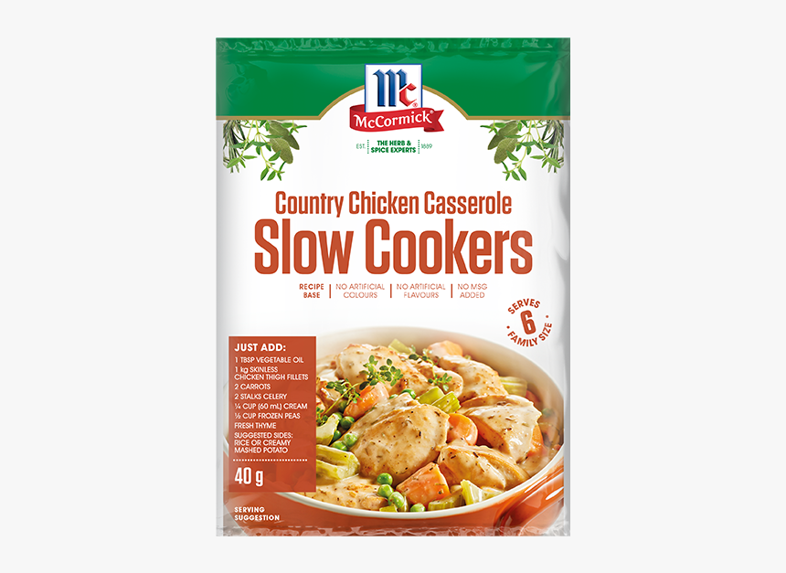 Country Chicken Casserole - Mccormick Slow Cooker Chicken Curry, HD Png Download