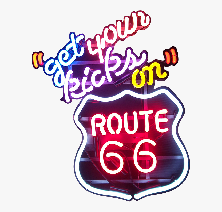 Route 66 Neon Png, Transparent Png
