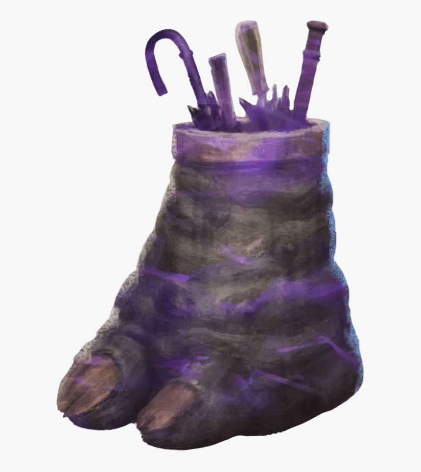 An Elephant-esque Foot With Umbrellas Coming Out Of - Stuffed Toy, HD Png Download