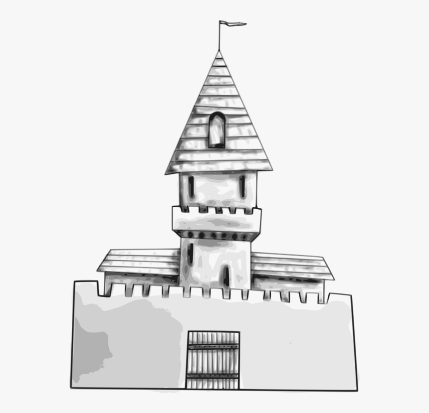 Building,angle,black And White - Un Castillo Con Un Trono En El Medio Para Dibujar Facil, HD Png Download