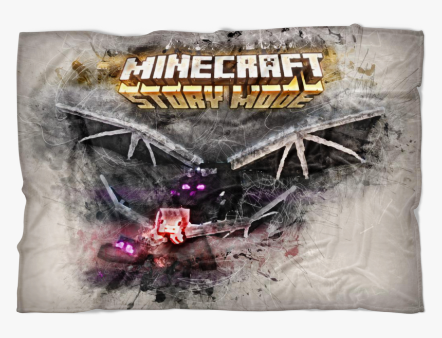 Minecraft Fleece Blanket Ender Dragon Grunge Grey Blanket - Minecraft, HD Png Download