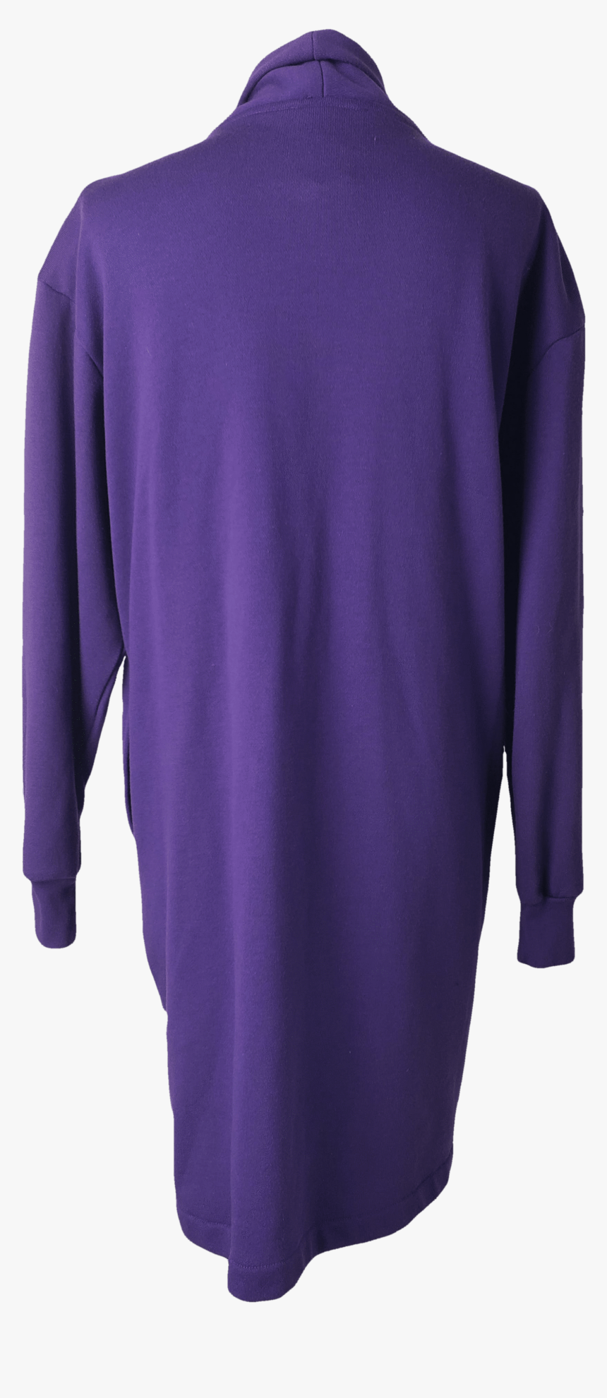 80 S Long Purple Cardigan With Floral Embroidery And - Long-sleeved T-shirt, HD Png Download