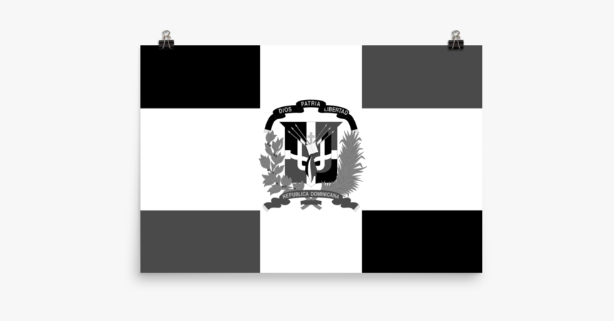 Dominican Republic Flag Wall Art Star Showroom - Dominican Republic Flag Black And White, HD Png Download