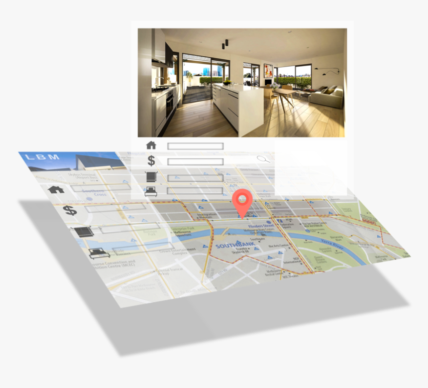Lbm Map Screen Polaroid Stack - Floor Plan, HD Png Download