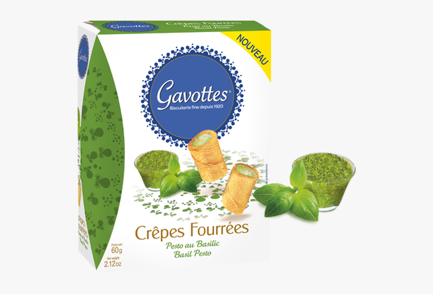 Gavottes Savory Crispy Crêpes With Pesto - Gavottes Basil Pesto Crepes Filled, HD Png Download