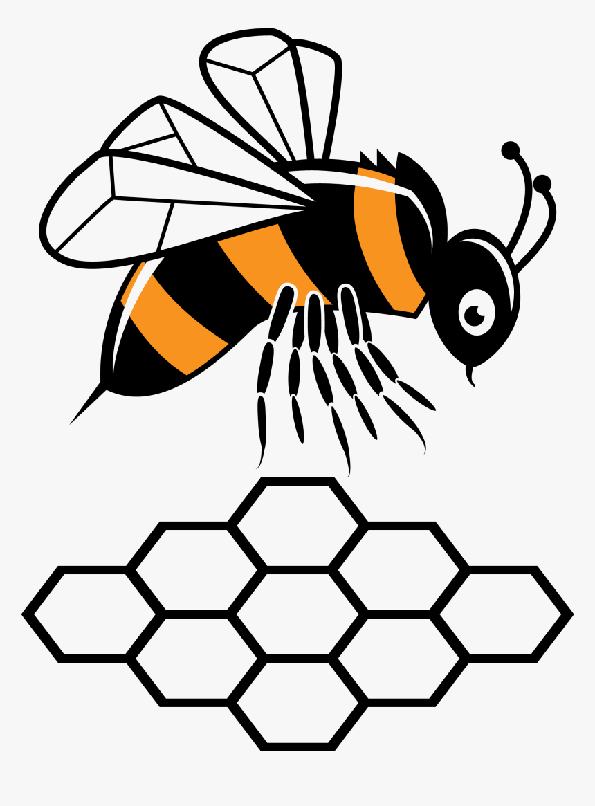 Clipart Bee Butterfly - รูป ผึ้ง ลาย เส้น, HD Png Download