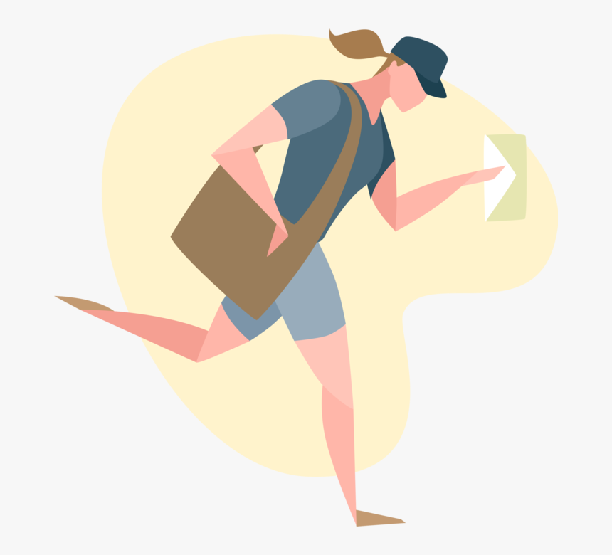 Vector Illustration Of Postal Service Postman Letter - Illustration, HD Png Download