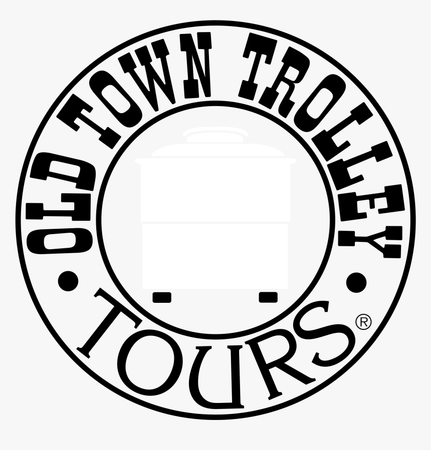 Old Town Trolley Tours Logo Black And White - Circle, HD Png Download