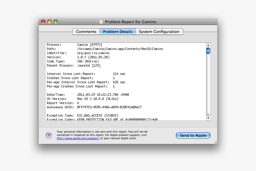 5 Report - Macos Crash Report, HD Png Download
