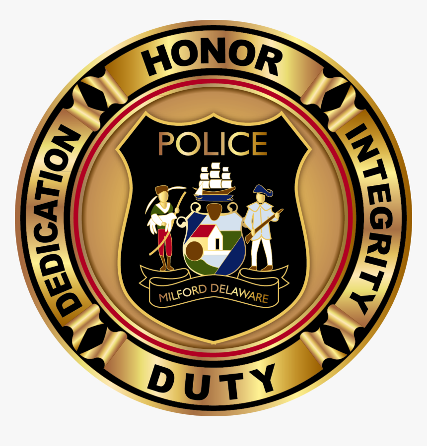 C 59760 Milford Police Dept Badge Coin Delaware Mc - Milford Police Department Delaware, HD Png Download