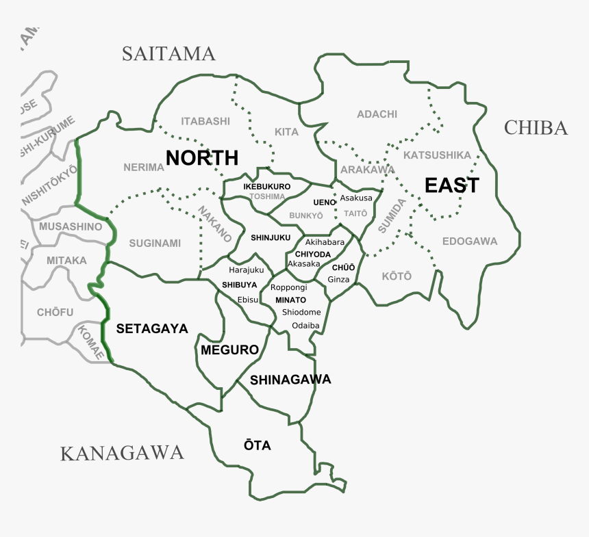 File - Tokyospecialwardsmap, HD Png Download