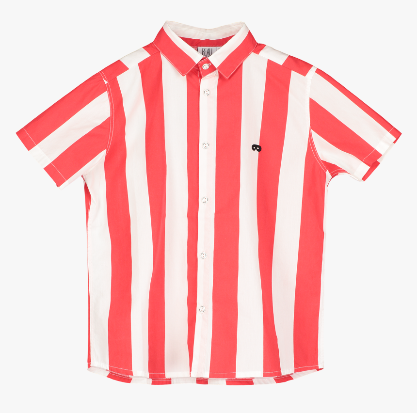 Deck Chair Stripe Short Sleeve Shirt, Ecru / Tomato, HD Png Download