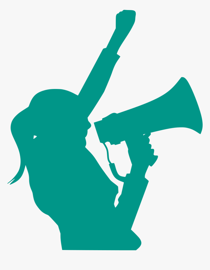 Silhouette Women With Megaphone, HD Png Download