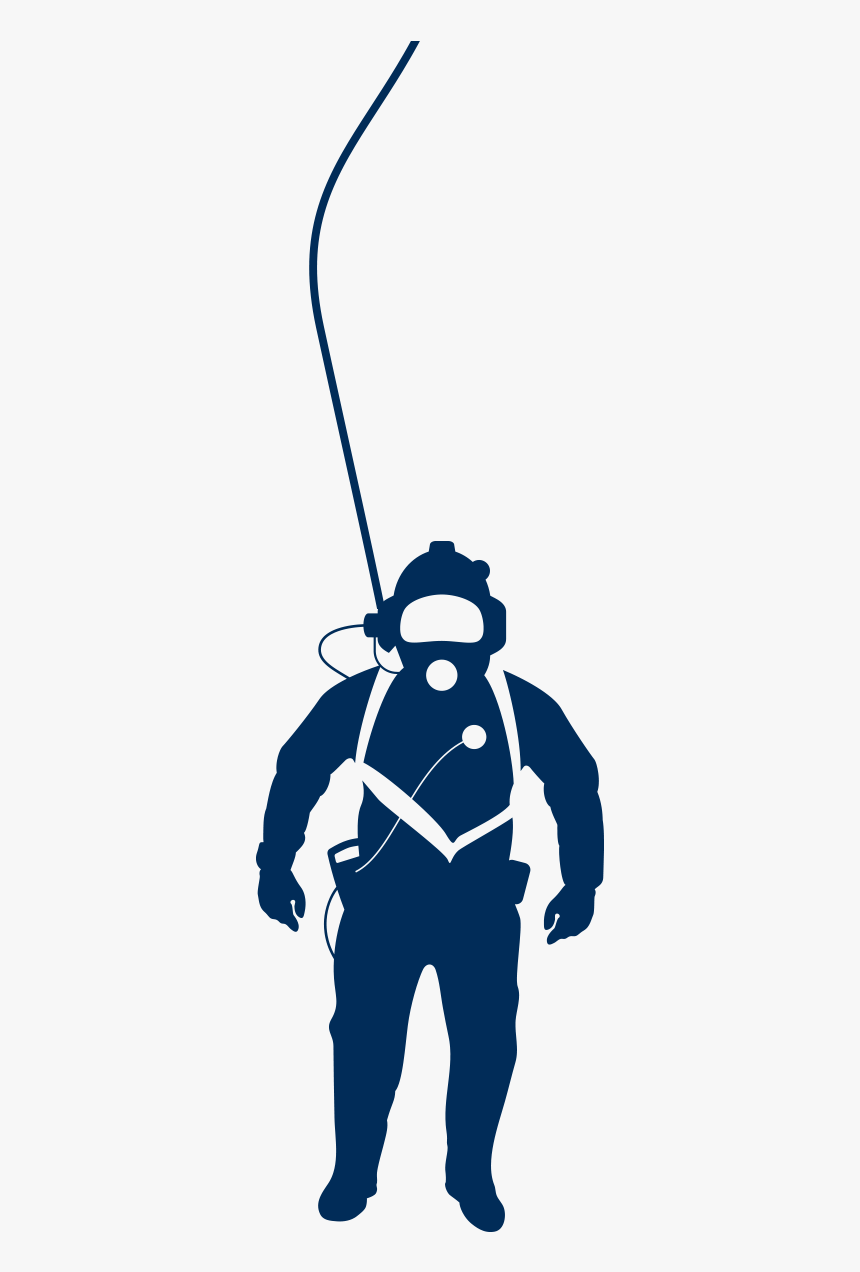 Silhouette Underwater Diving Professional Diving Clip - Deep Sea Diver Silhouette, HD Png Download