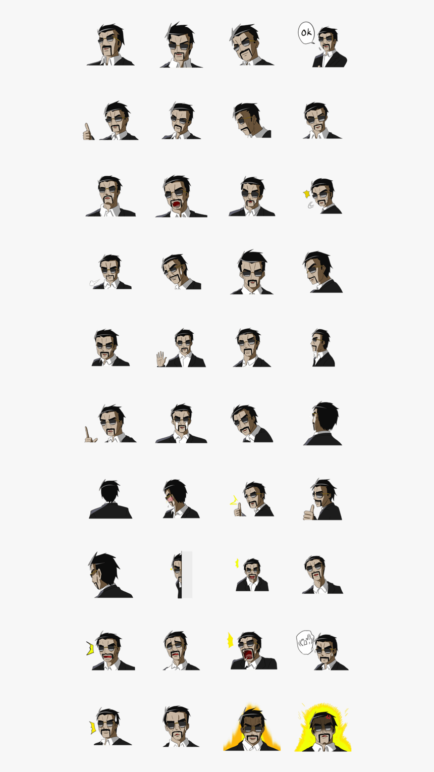 สติ๊กเกอร์ไลน์ Cool Guy , Png Download - Collage, Transparent Png