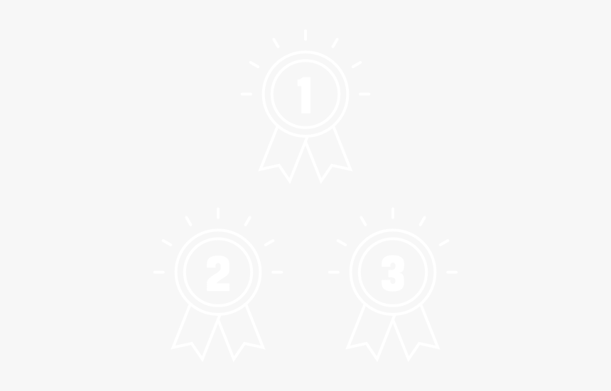 1st, 2nd, And 3rd Place Ribbon Icons - Johns Hopkins Logo White, HD Png Download