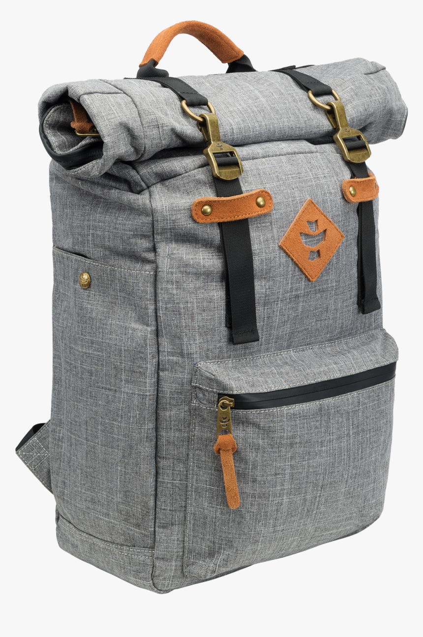 Grey Roll Top Backpack Uk, HD Png Download
