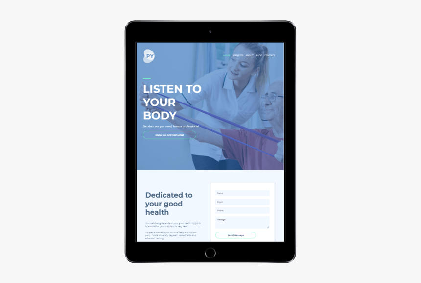 Physiotherapist Template Tablet/ipad View - Tablet Computer, HD Png Download