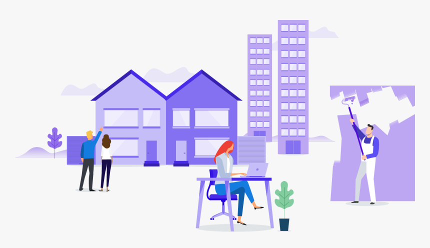 Launch Illustration - - Social Housing Cartoon, HD Png Download