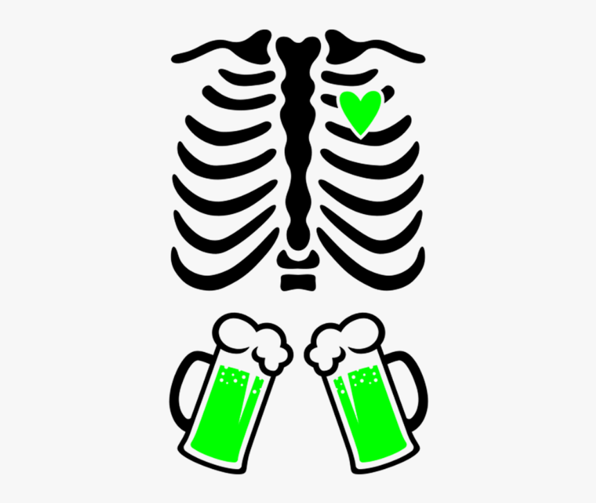 St Patricks Ribcage Beer - Skeleton Baby Svg, HD Png Download