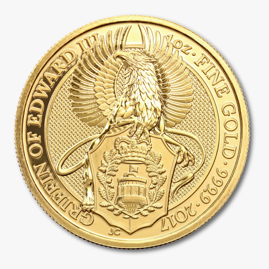 1 Oz Queen S Beasts Griffin - Монета Золотая, HD Png Download