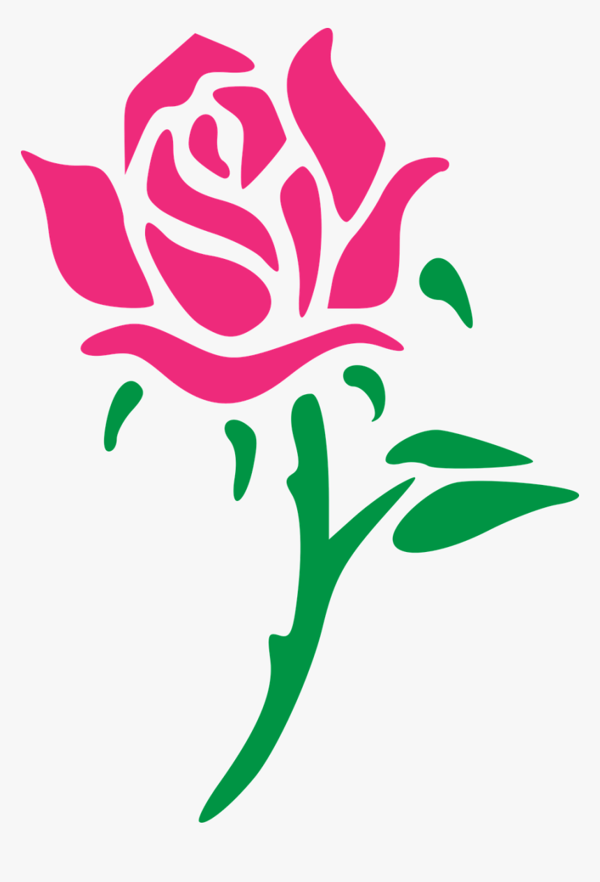 Rose Pink Green Free Photo - Pink Rose Vector Png, Transparent Png