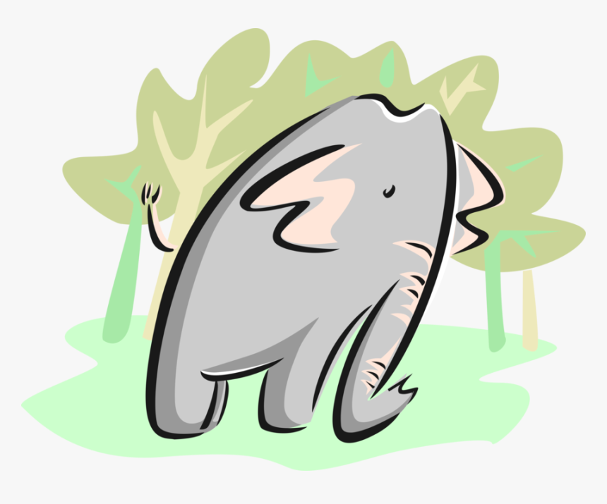 Vector Illustration Of African Elephant, HD Png Download