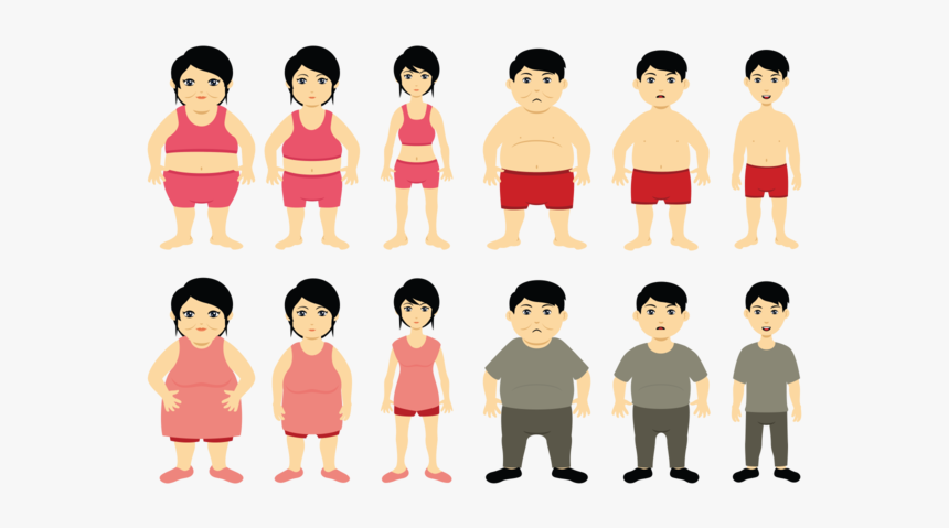 Cartoon Slimming Vector - Women Obesity Transparent, HD Png Download