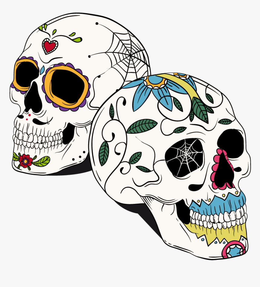 Tattoo Skull La Calavera Catrina Vector Human Clipart - Calaveras