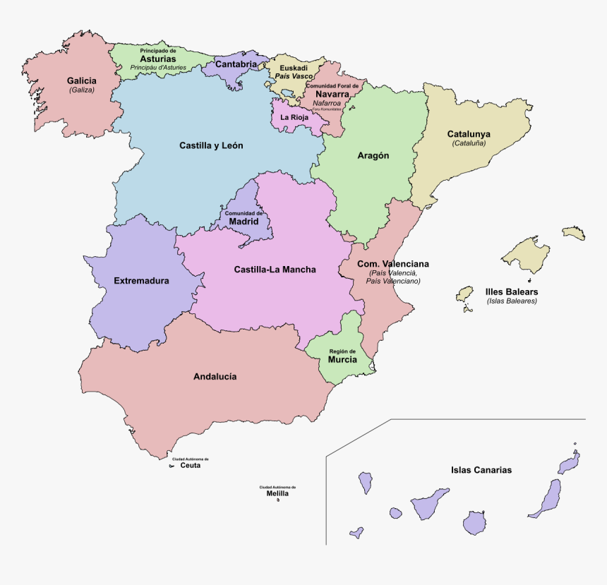 Spain Autonomous Communities, HD Png Download