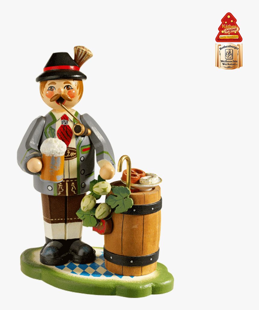 Holzknoddl Bavarian With Beer Barrel , Incense Smoker - Räuchermännchen Krankenschwester, HD Png Download
