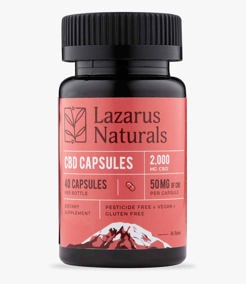 Lazarus Naturals 50mg Full Spectrum Cbd Capsules - Lazarus Naturals Cbd Capsules, HD Png Download