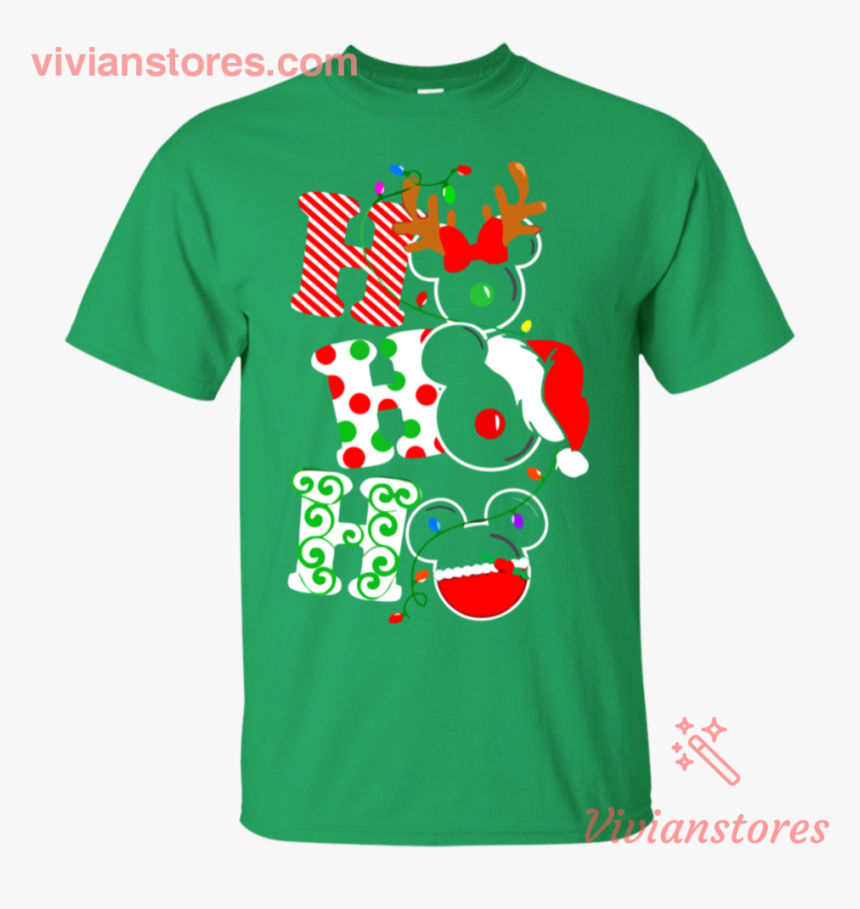 Ho Ho Ho Merry Christmas Disney Mickey T Shirt Vivianstores - T-shirt, HD Png Download