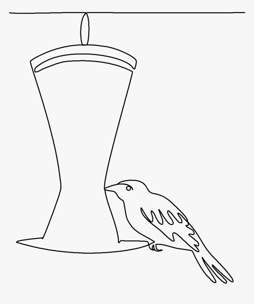 Oriole At The Hummingbird Feeder Quilting Pattern - Sketch, HD Png Download