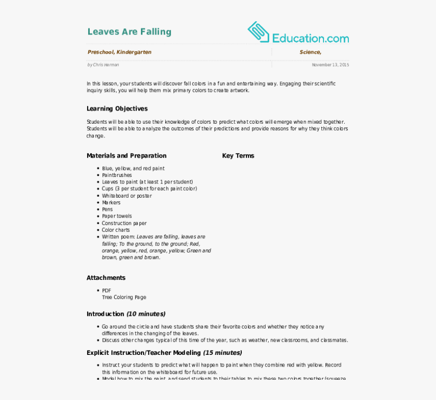 Dry Leaves Falling - Detailed Lesson Plan In Science Types Of Rocks Grade, HD Png Download