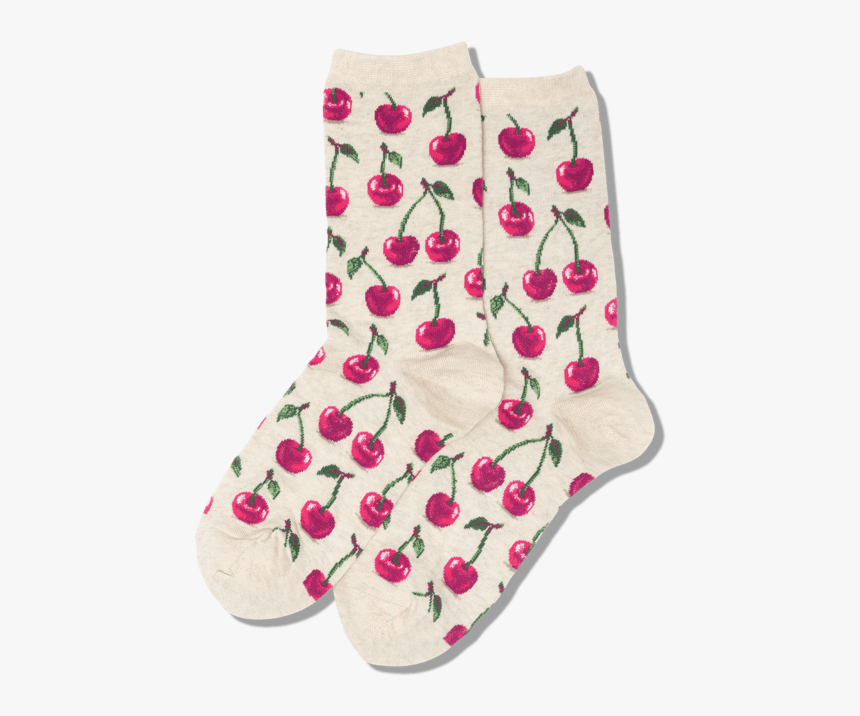 Women S Cherries Crew Socks 
 Class Slick Lazy Image - Sock, HD Png Download