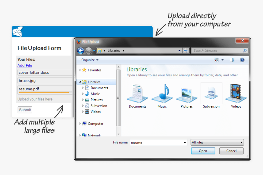 Upload Directly From Your Computer, Add Multiple Large - Multiple Attachment Form Design, HD Png Download