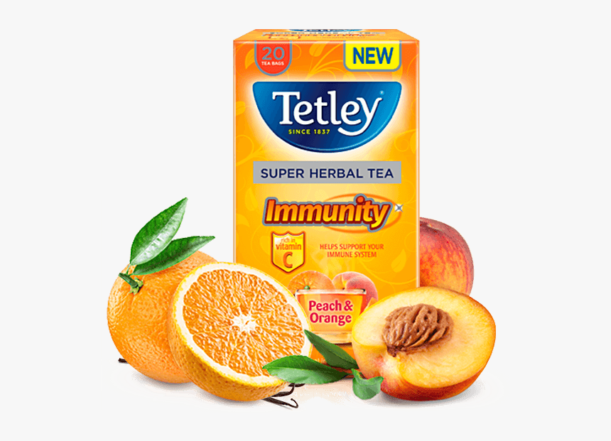 Peach Orange - Tetley Orange Peach Tea, HD Png Download
