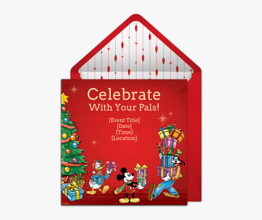 Disney Chistmas Holiday Png - Friends Christmas Dinner Invitation, Transparent Png