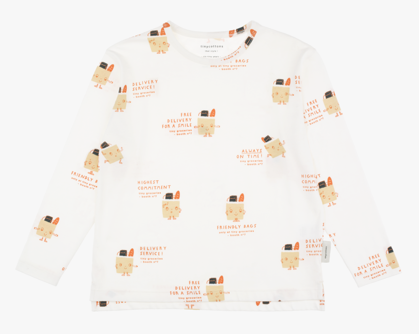 Tiny Cottons Friendly Bags Ls Relaxed Tee / Off-white - Reindeer, HD Png Download