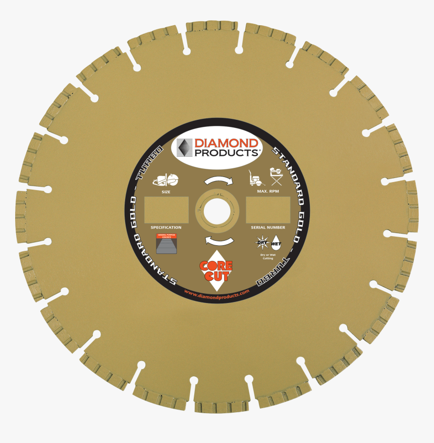 Standard Gold Segmented High Performance Turbo Diamond - Diamond Products, HD Png Download