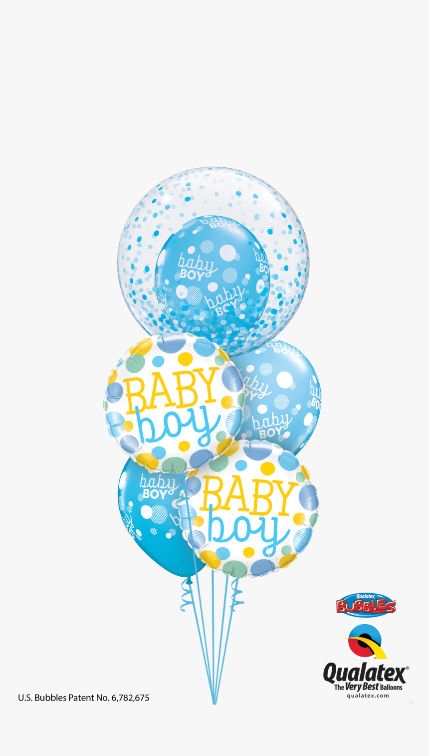 Baby Boy Blue Confetti Dots - Transparent Baby Boy Balloons, HD Png Download