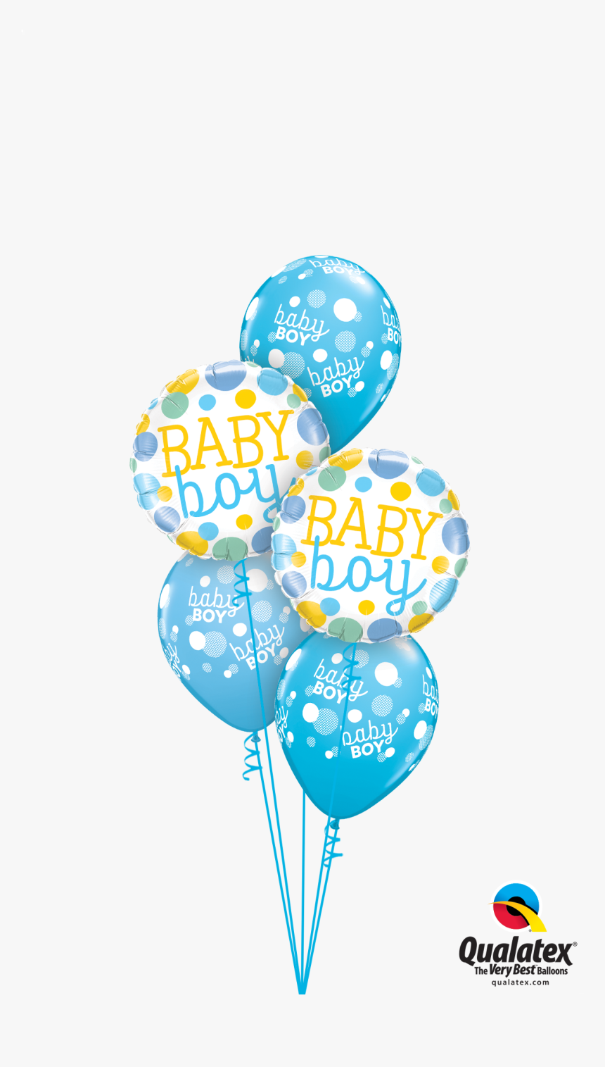 Baby Boy Dots Classic Bouquet 
 Class Lazyload Lazyload - Balloon, HD Png Download