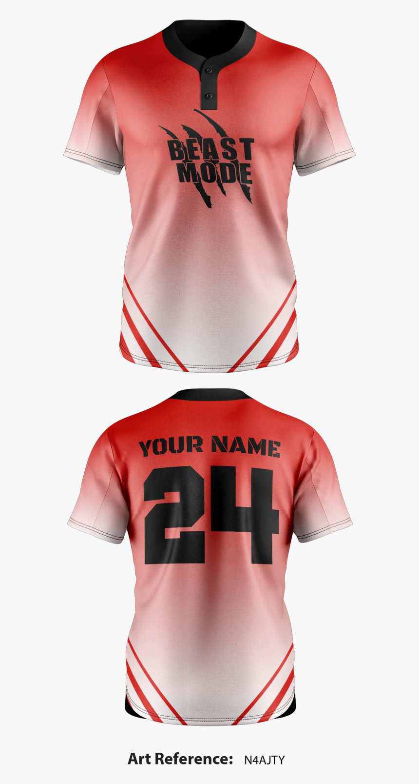 Beastmode Two Button Softball Jersey - Sports Jersey, HD Png Download