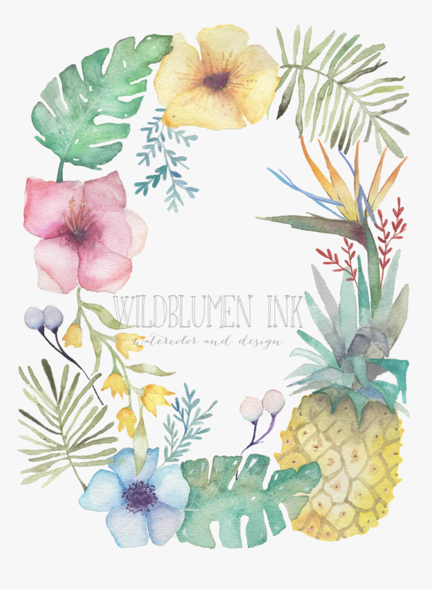 Tropical Flower Wreath, HD Png Download