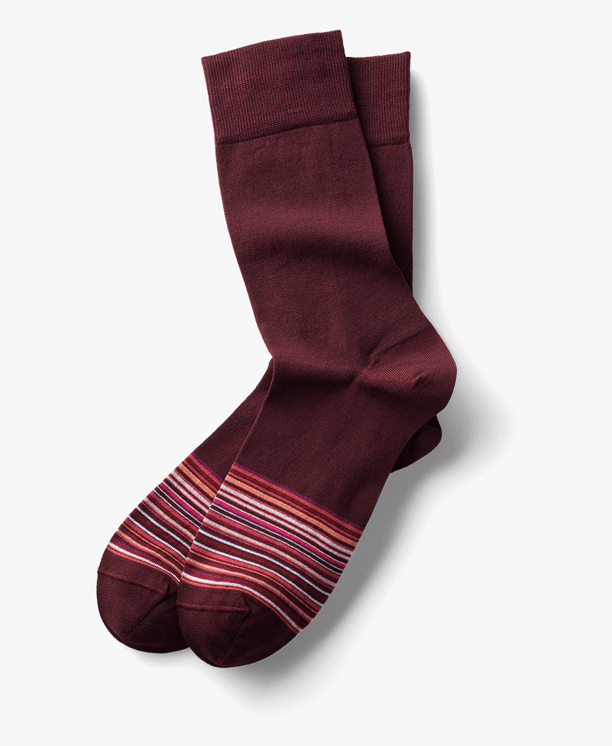 High Quality Black Socks With Thin Red And Grey Stripes - Sock, HD Png Download
