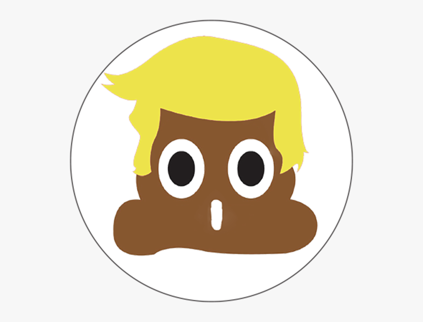 Trump Poop Emoji Button - Poop Emoji, HD Png Download