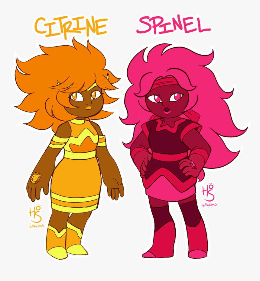 The Two Gems That Make Up My Gemsona Ruby - Citrine And Spinel Fusion, HD Png Download