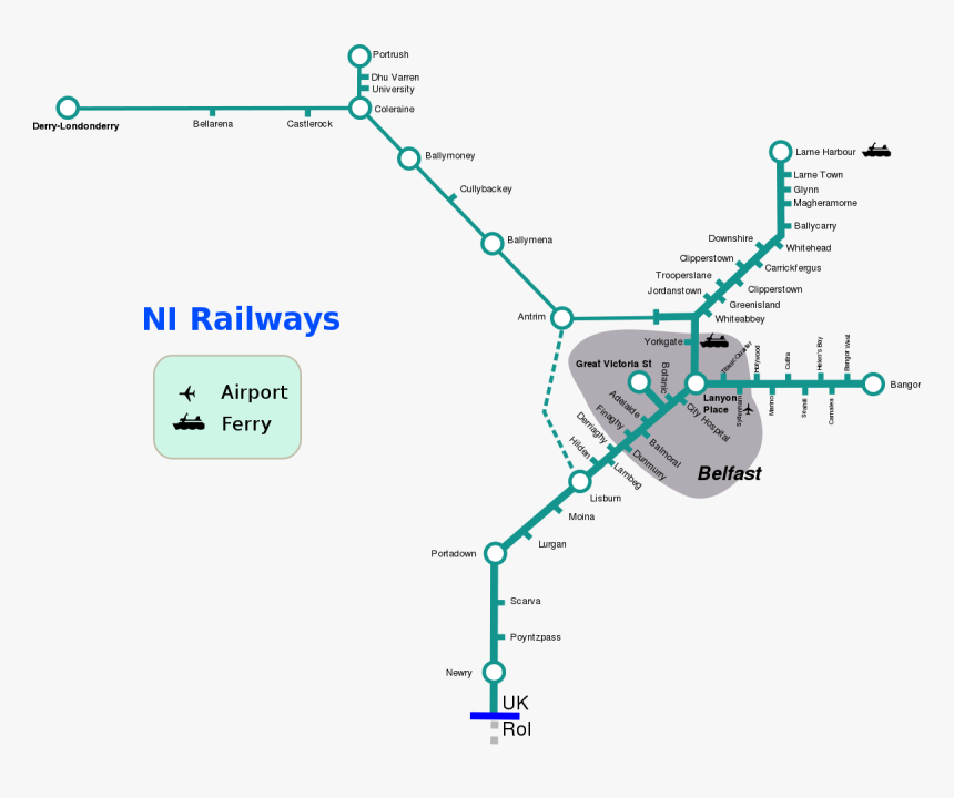 Ni Railways Map, HD Png Download